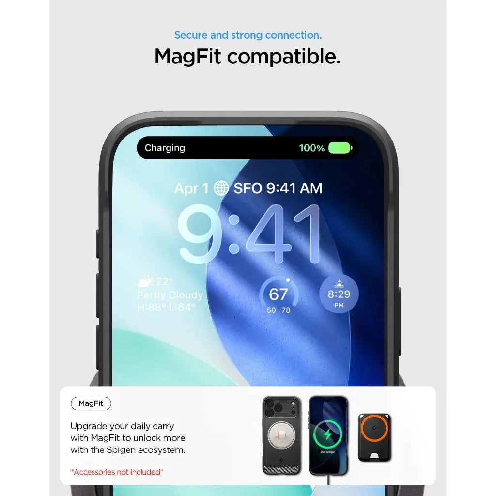 Spigen Rugged Armor MagFit for iPhone 17 Pro Max Case - Matte Black