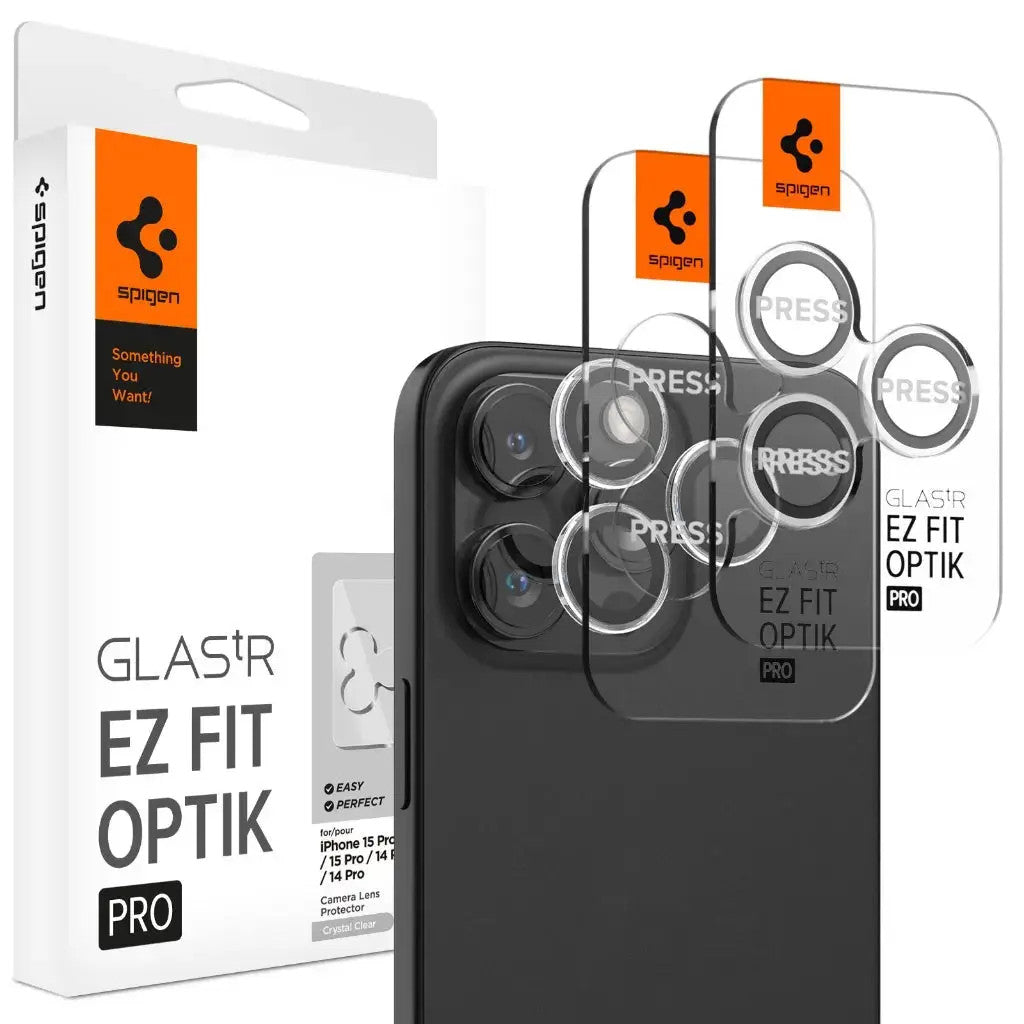 Spigen EZ Fit Optik Pro Camera Lens Protector [2 Pack] iPhone 17 Pro Max / 17 Pro / 16 Pro Max / 16 Pro - Crystal Clear