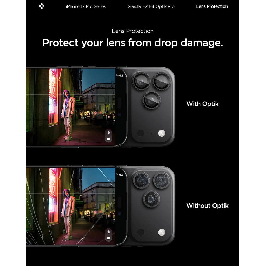Spigen EZ Fit Optik Pro Camera Lens Protector [2 Pack] iPhone 17 Pro Max / 17 Pro / 16 Pro Max / 16 Pro - Crystal Clear