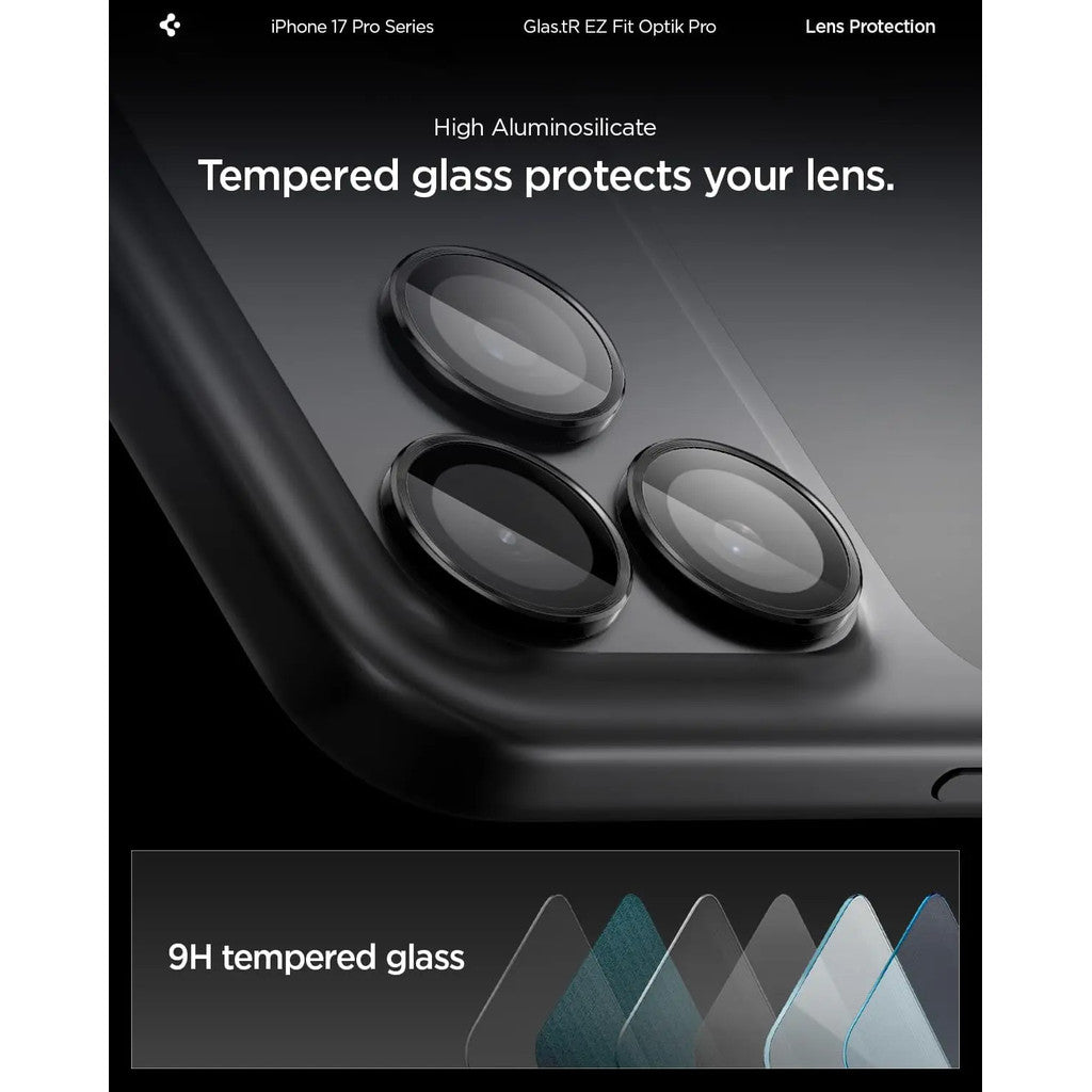 Spigen EZ Fit Optik Pro Camera Lens Protector [2 Pack] iPhone 17 Pro Max / 17 Pro / 16 Pro Max / 16 Pro - Crystal Clear