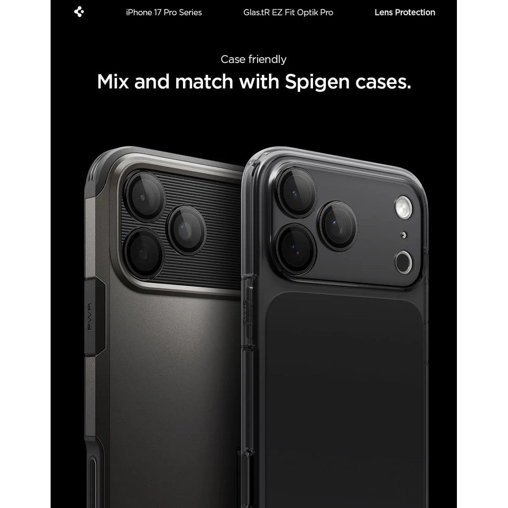 Spigen EZ Fit Optik Pro Camera Lens Protector [2 Pack] iPhone 17 Pro Max / 17 Pro / 16 Pro Max / 16 Pro - Crystal Clear