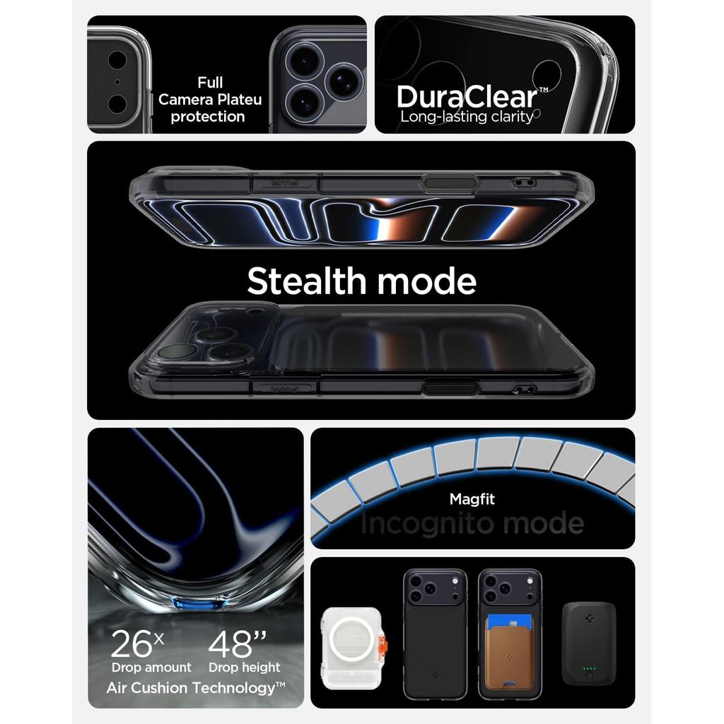 Spigen Ultra Hybrid T MagFit for iPhone 17 Pro Case [Camera Control Button] - Matte Black