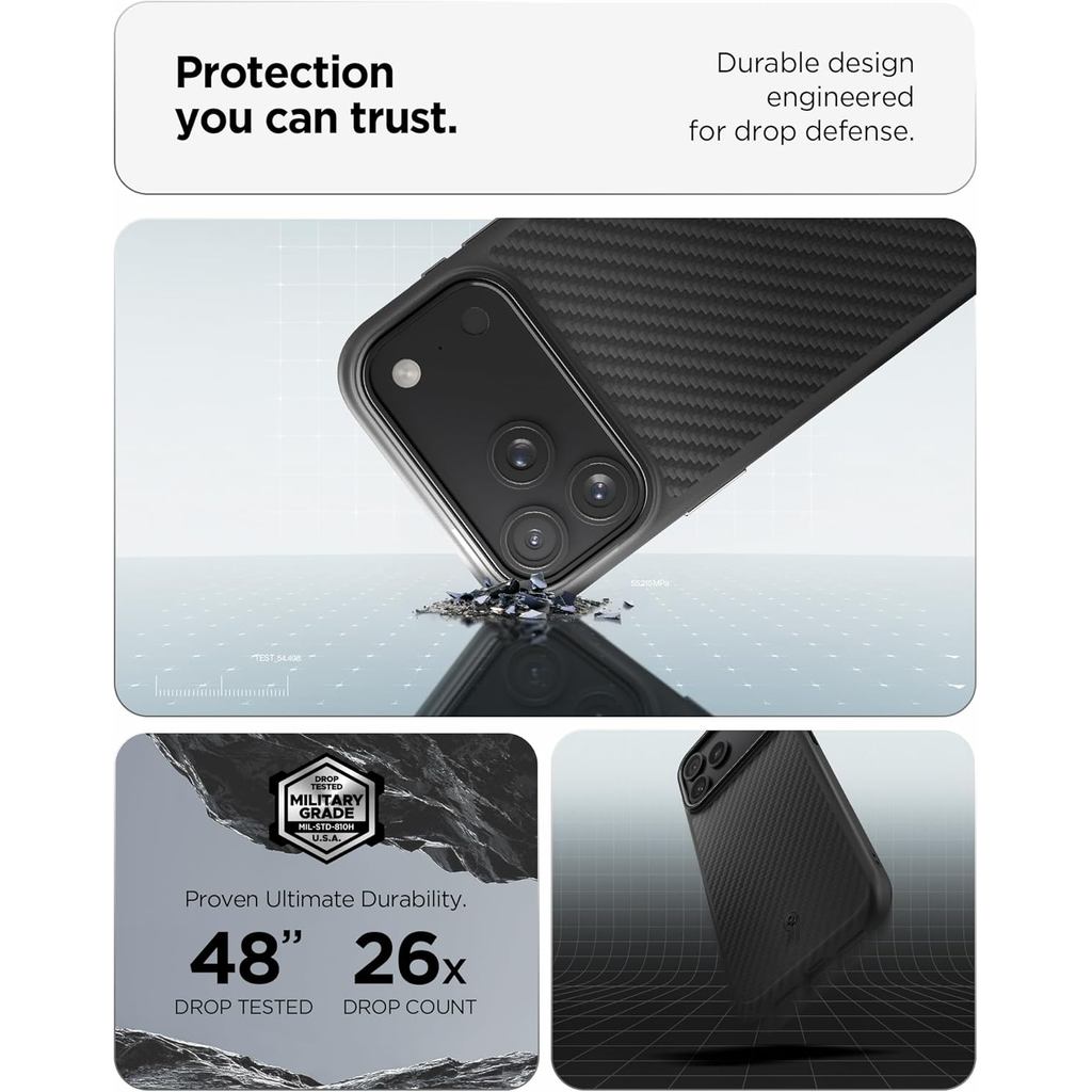 Spigen Enzo Aramid T [Camera Control Button] for iPhone 17 Pro Max Case - Black