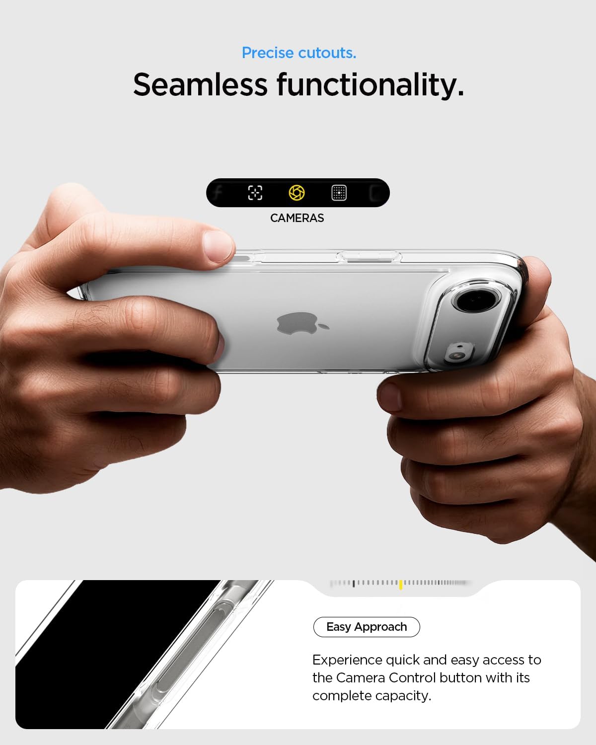 Spigen Ultra Hybrid Designed for iPhone Air Case [TPU Covered Camera Control] [Anti-Yellowing] - Crystal Clear