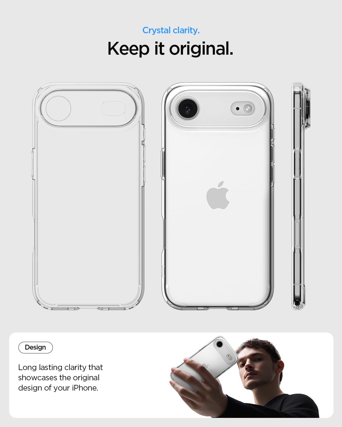 Spigen Ultra Hybrid Designed for iPhone Air Case [TPU Covered Camera Control] [Anti-Yellowing] - Crystal Clear