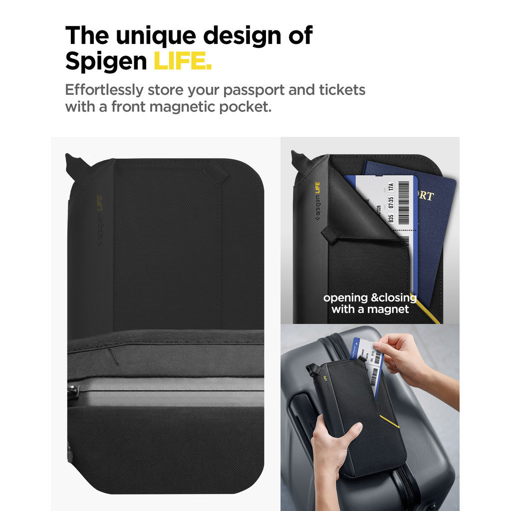 SPIGEN [KD500 Pouch] Passport Organizer Pouch / Hold up to 4 Passports with One Pouch