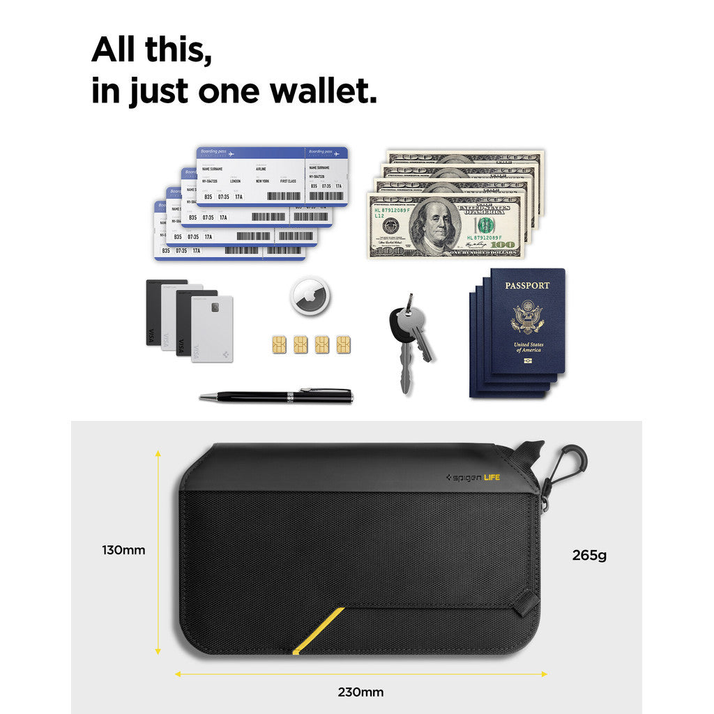 SPIGEN [KD500 Pouch] Passport Organizer Pouch / Hold up to 4 Passports with One Pouch