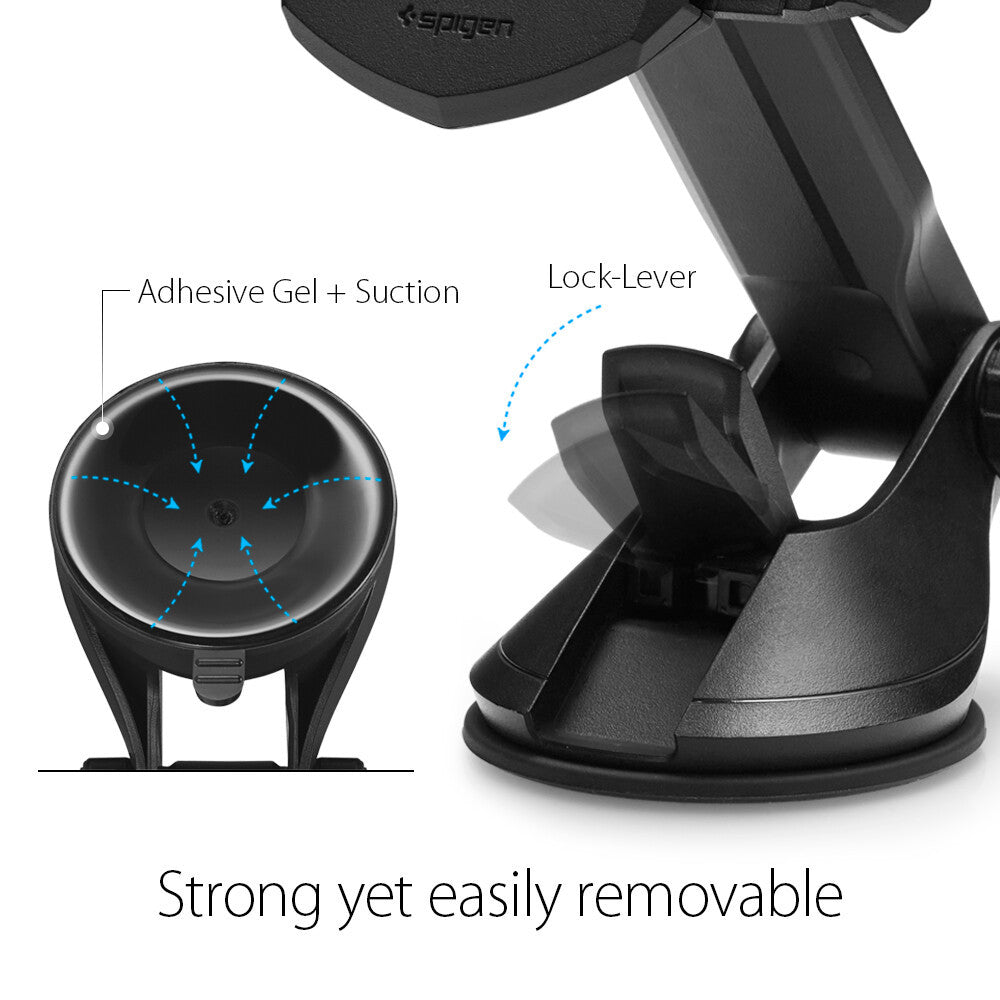 SPIGEN Car Mount [TS35] Suction Cup with Integrated Adhesive Gel Pad, Secure Lock with One-Touch Technology