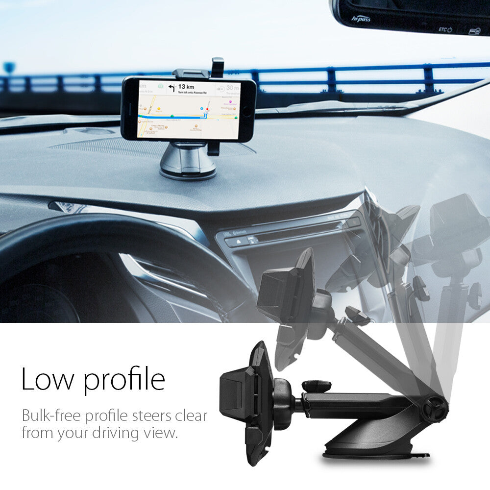 SPIGEN Car Mount [TS35] Suction Cup with Integrated Adhesive Gel Pad, Secure Lock with One-Touch Technology