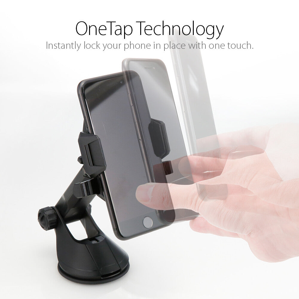 SPIGEN Car Mount [TS35] Suction Cup with Integrated Adhesive Gel Pad, Secure Lock with One-Touch Technology