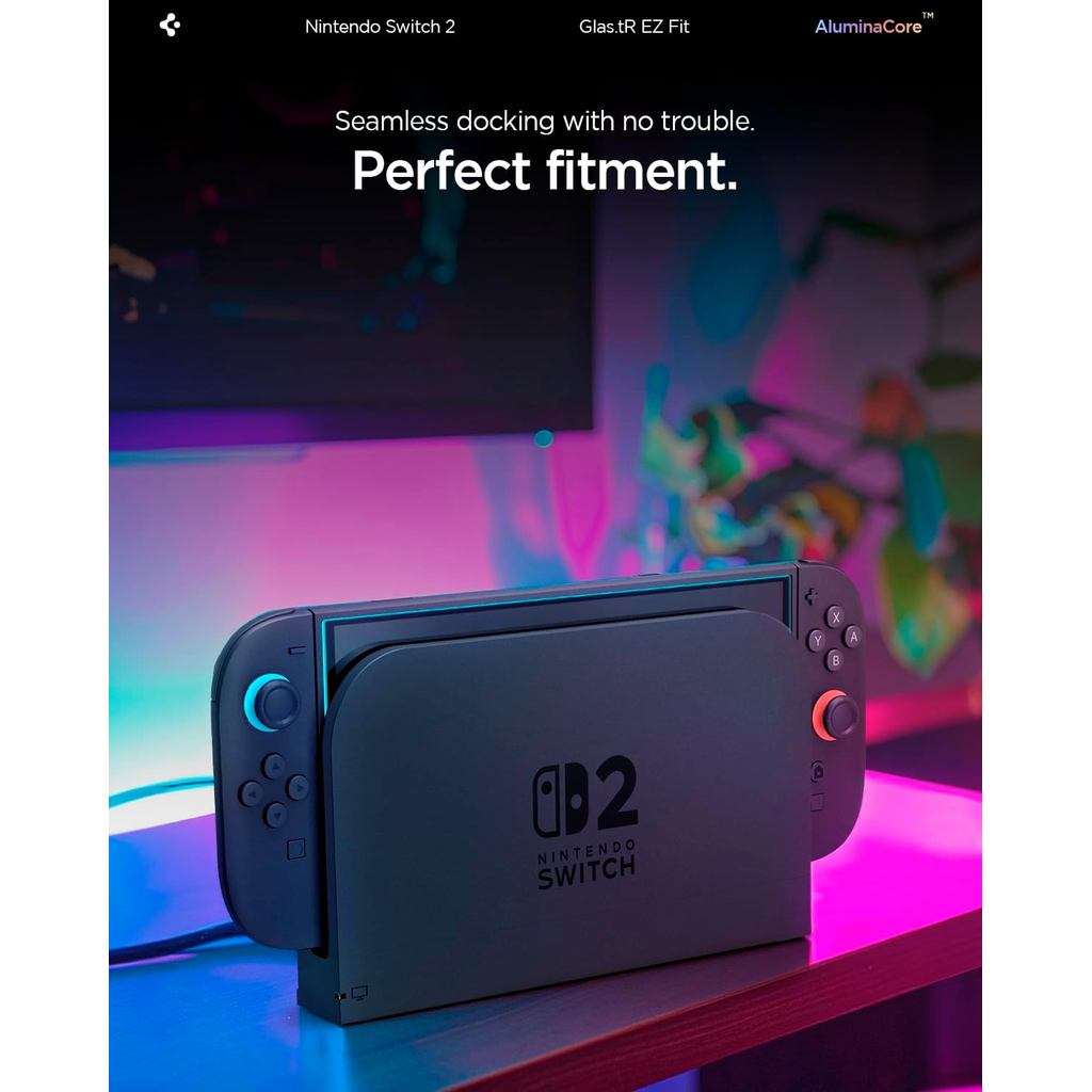 SPIGEN Glas.tR EZ Fit [2 Pack] Screen Protector for Nintendo Switch 2