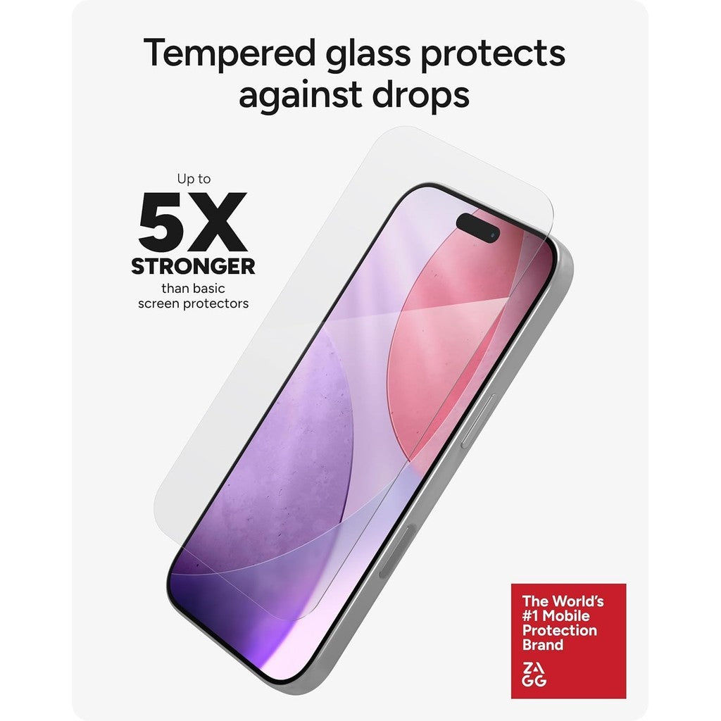 ZAGG Glass Plus Elite Edge Anti-Glare (Matte) Full-Screen Protector Coverage for iPhone 17 Series