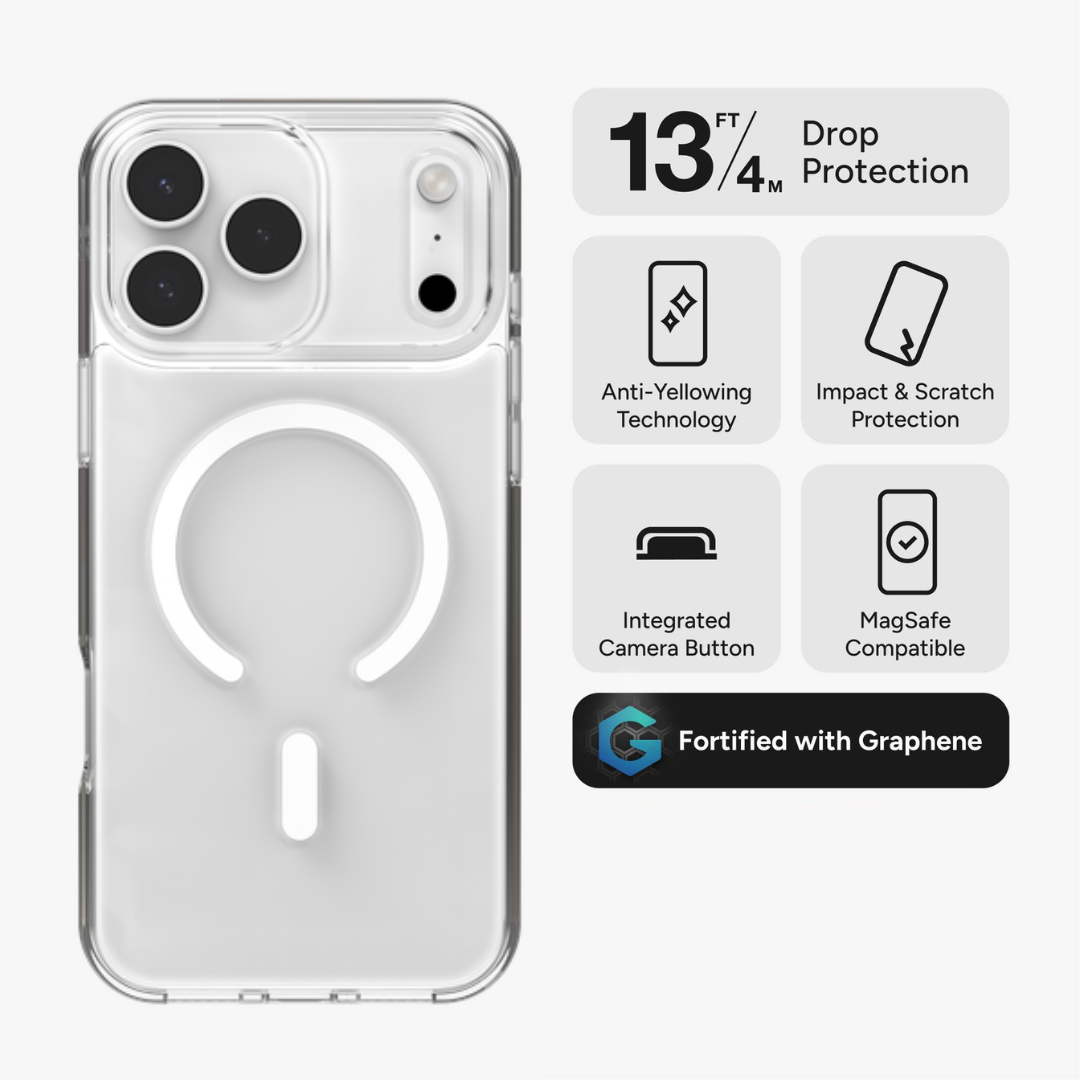 ZAGG Crystal Palace Snap + Camera Control Button MagSafe Case for iPhone 17 Series - Clear