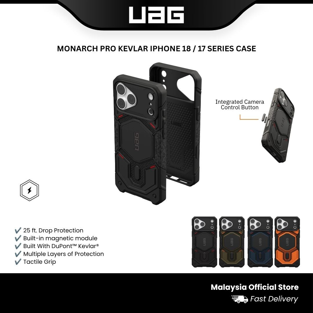 UAG Monarch Pro Kevlar MagSafe Case with Camera Control Button for iPhone 18 Pro / 18 Pro Max