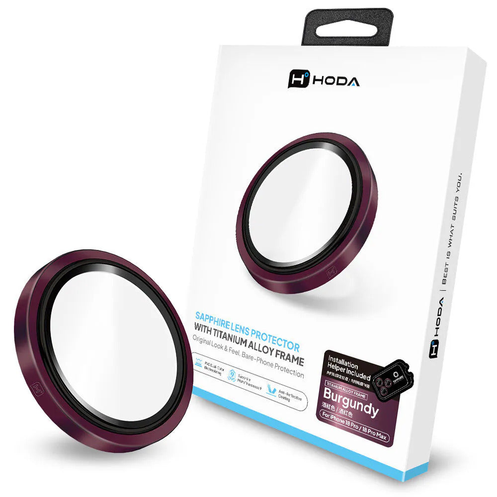 Hoda Sapphire Lens Protector With Helper for iPhone 18 Pro / iPhone 18 Pro Max (3 lenses/set)
