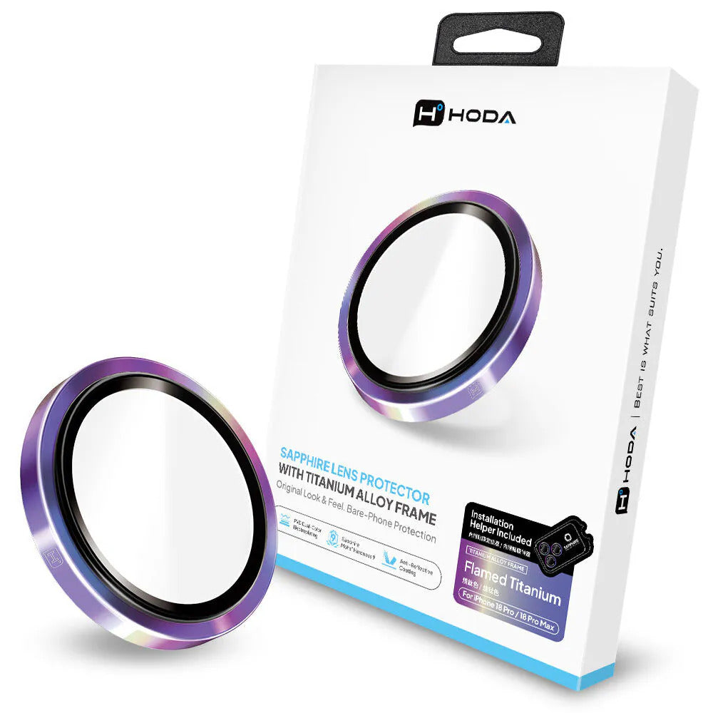 Hoda Sapphire Lens Protector With Helper for iPhone 18 Pro / iPhone 18 Pro Max (3 lenses/set)