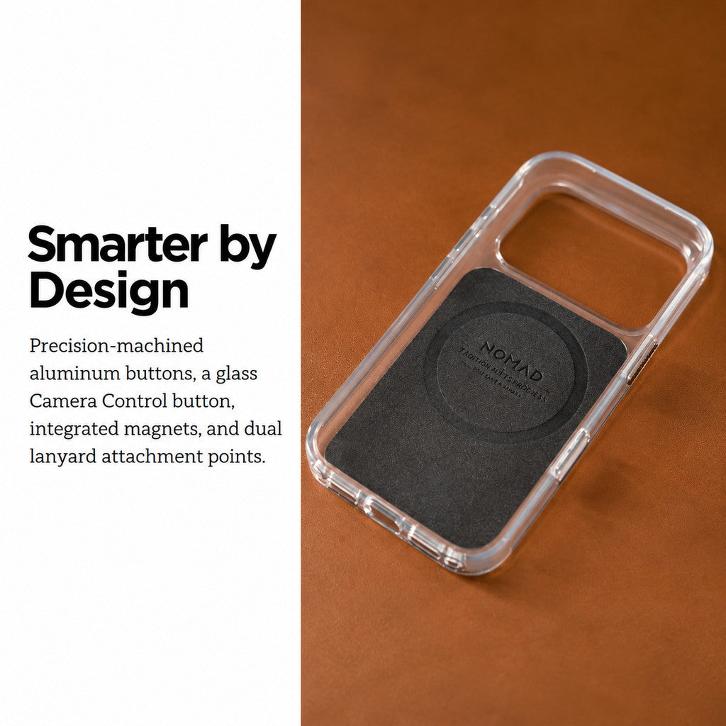 NOMAD Clear Leather Case with Horween Leather Magnetic Compatible for iPhone18 Series