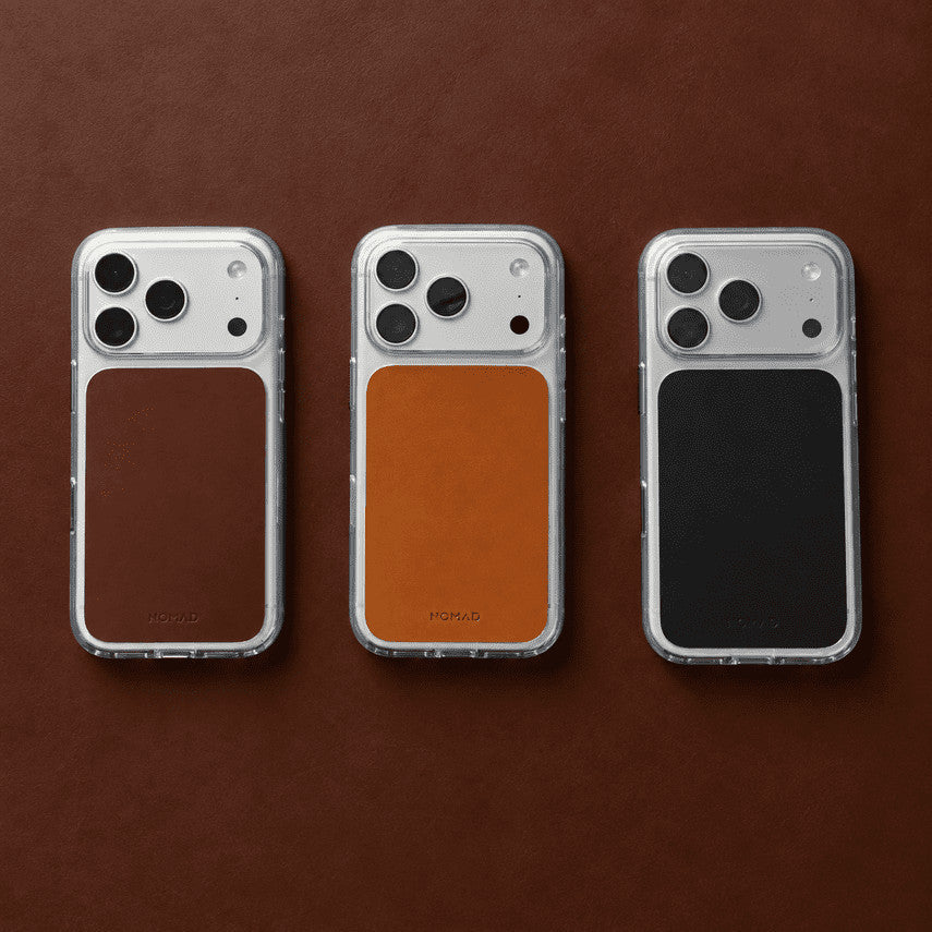 NOMAD Clear Leather Case with Horween Leather Magnetic Compatible for iPhone18 Series