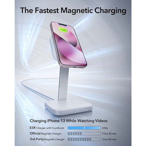 ESR HaloLock 2-in-1 Wireless Charger with CryoBoost, Compatible with MagSafe, Phone-Cooling Fast Charging