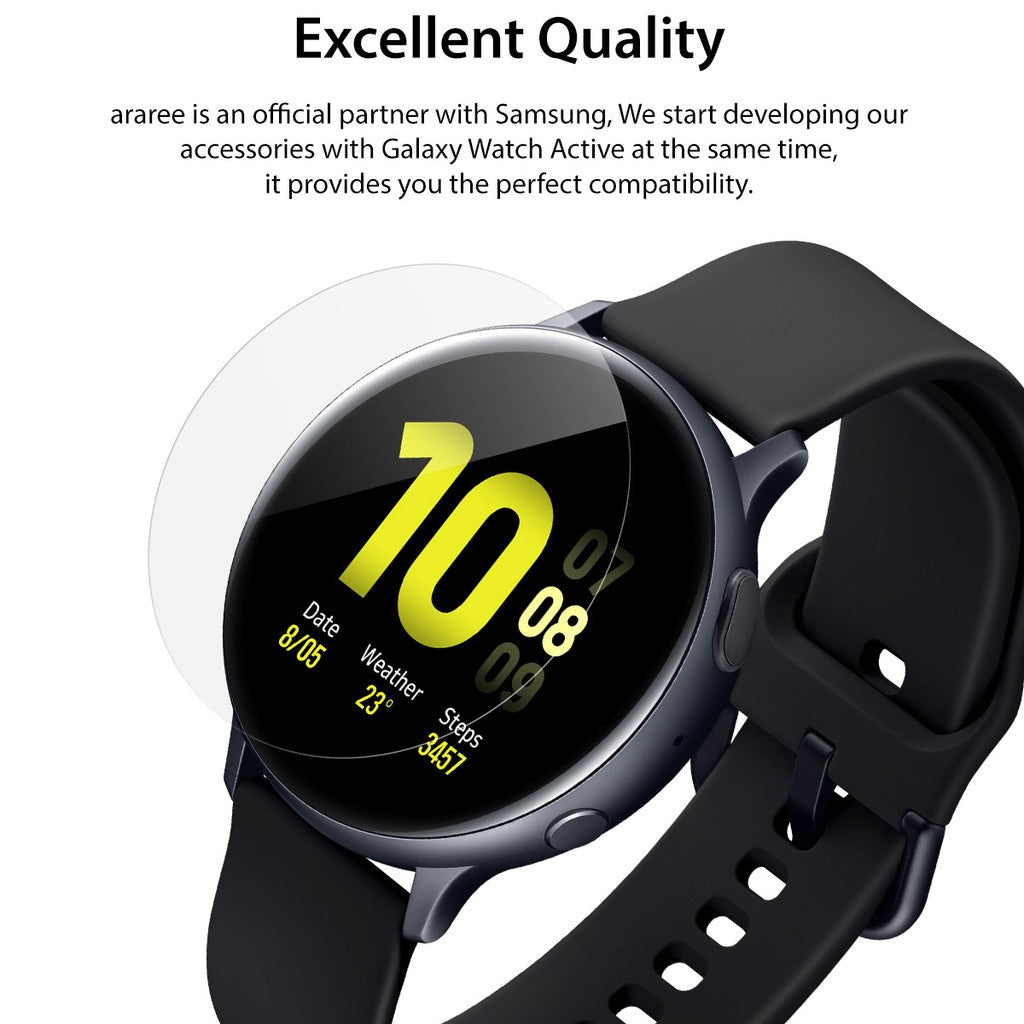 Araree Pure Diamond Galaxy Watch Active 2 Scratch Resistant Screen Protector (2 Pack)