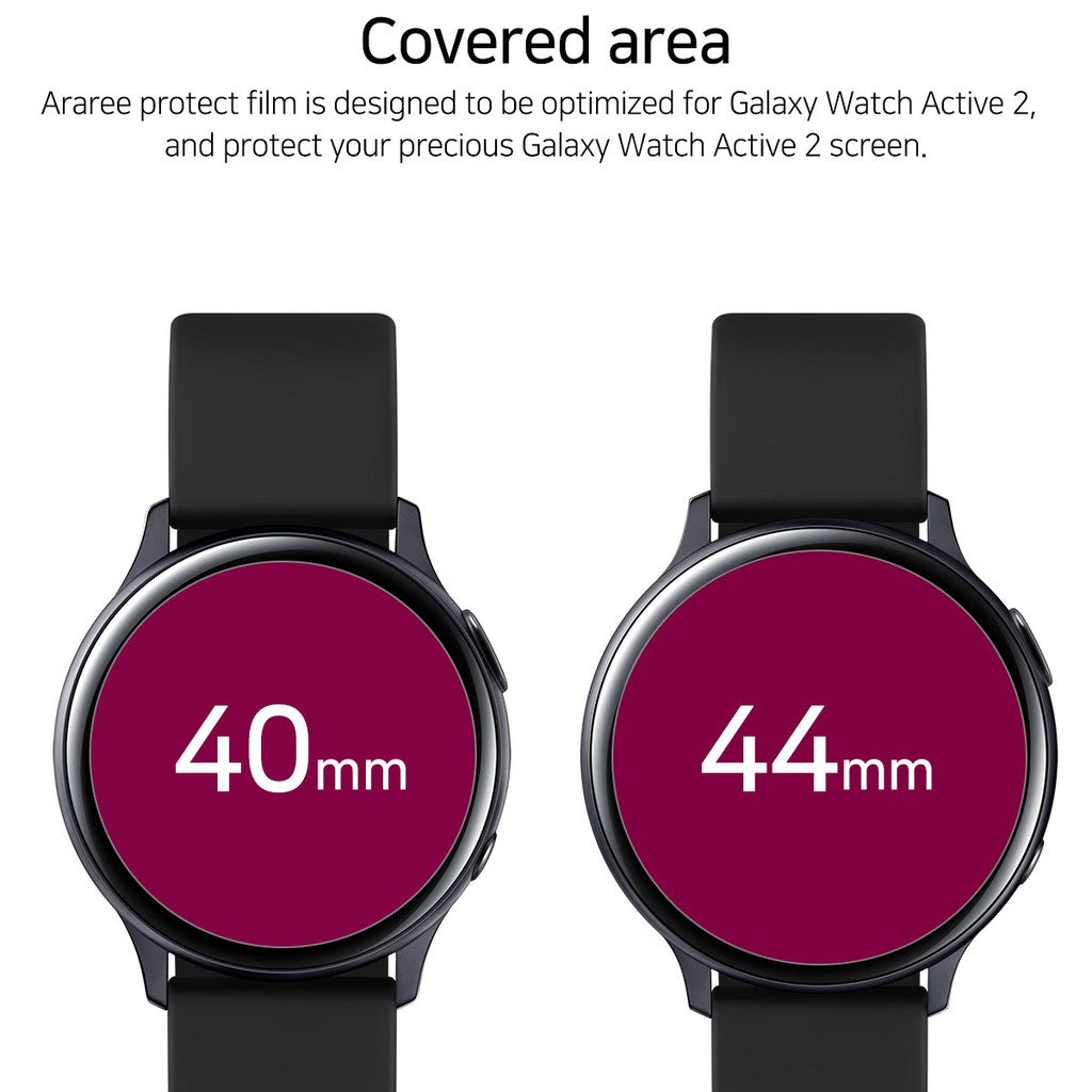 Araree Pure Diamond Galaxy Watch Active 2 Scratch Resistant Screen Protector (2 Pack)