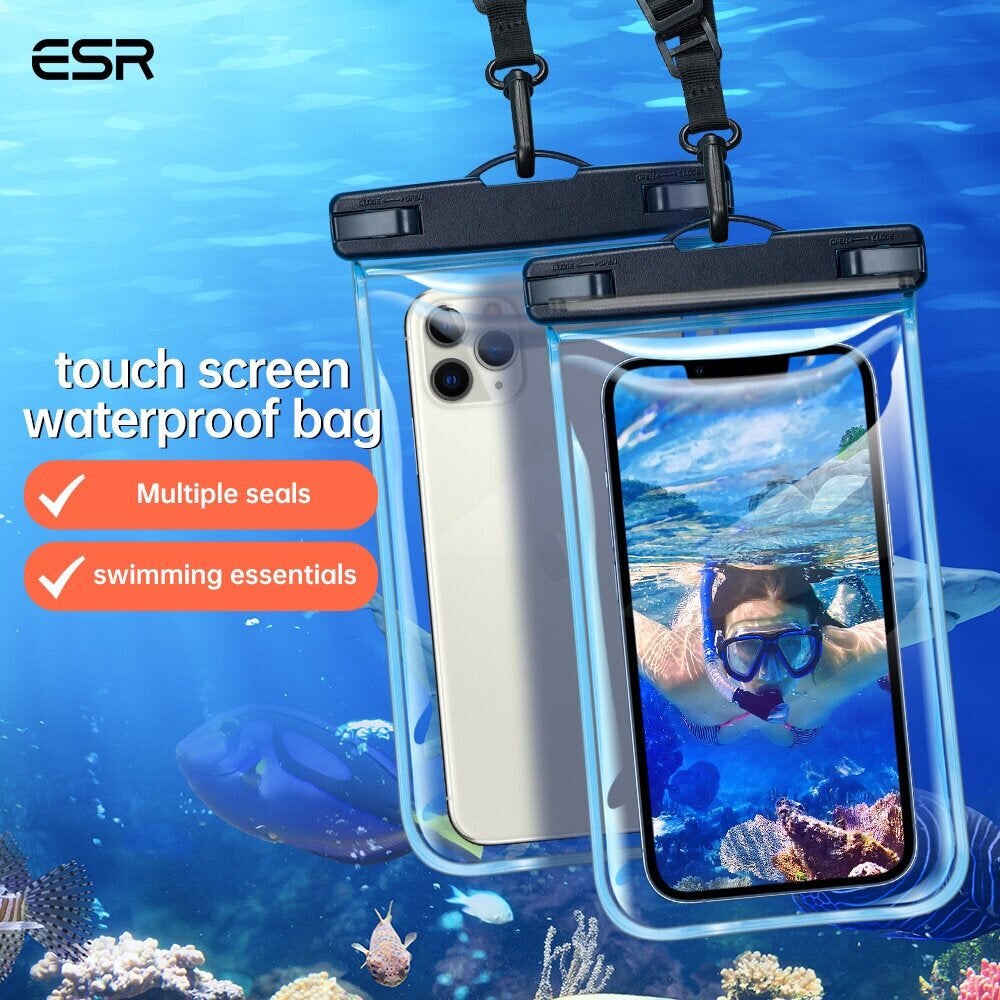 ESR Waterproof Phone Bag IPX8 Waterproof Phone Pouch Swim Universal Protection Water Proof Case for iPhone 13 12 11