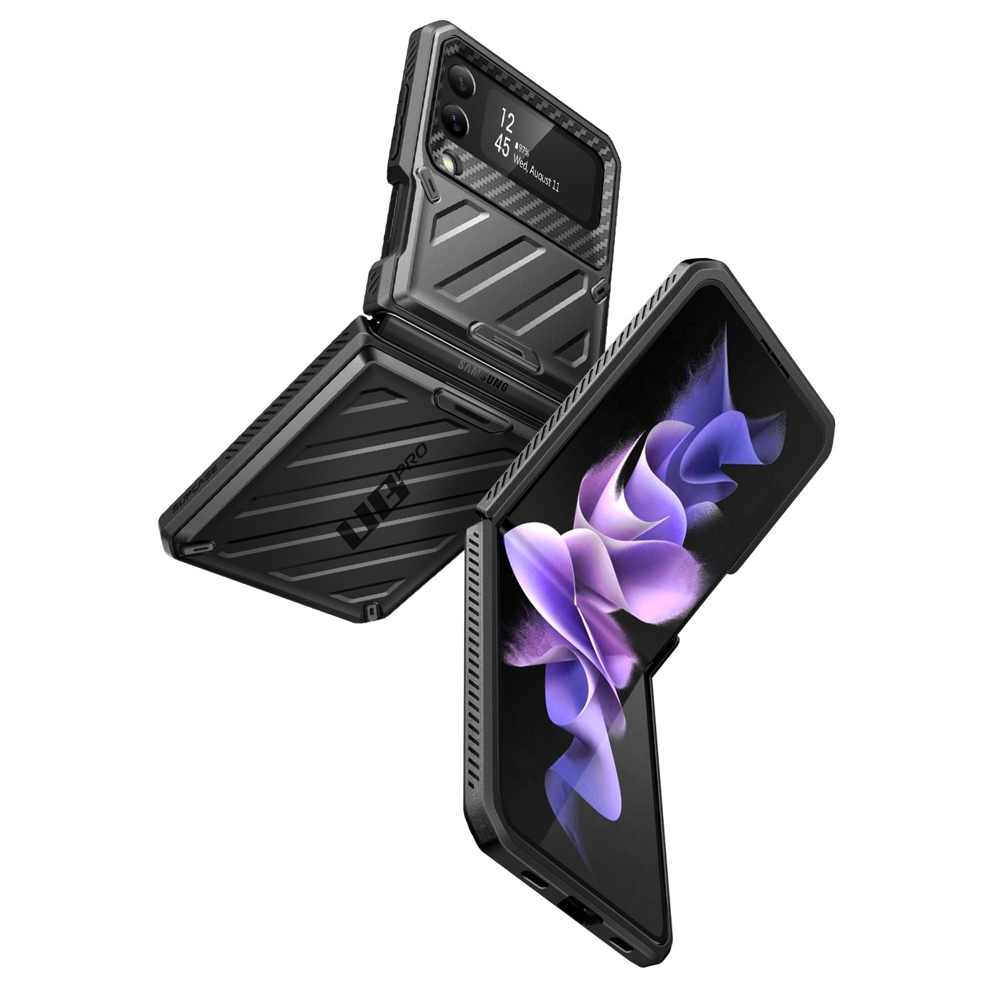 SUPCASE Galaxy Z Flip 3 Unicorn Beetle PRO Rugged Case with Belt Clip-Black