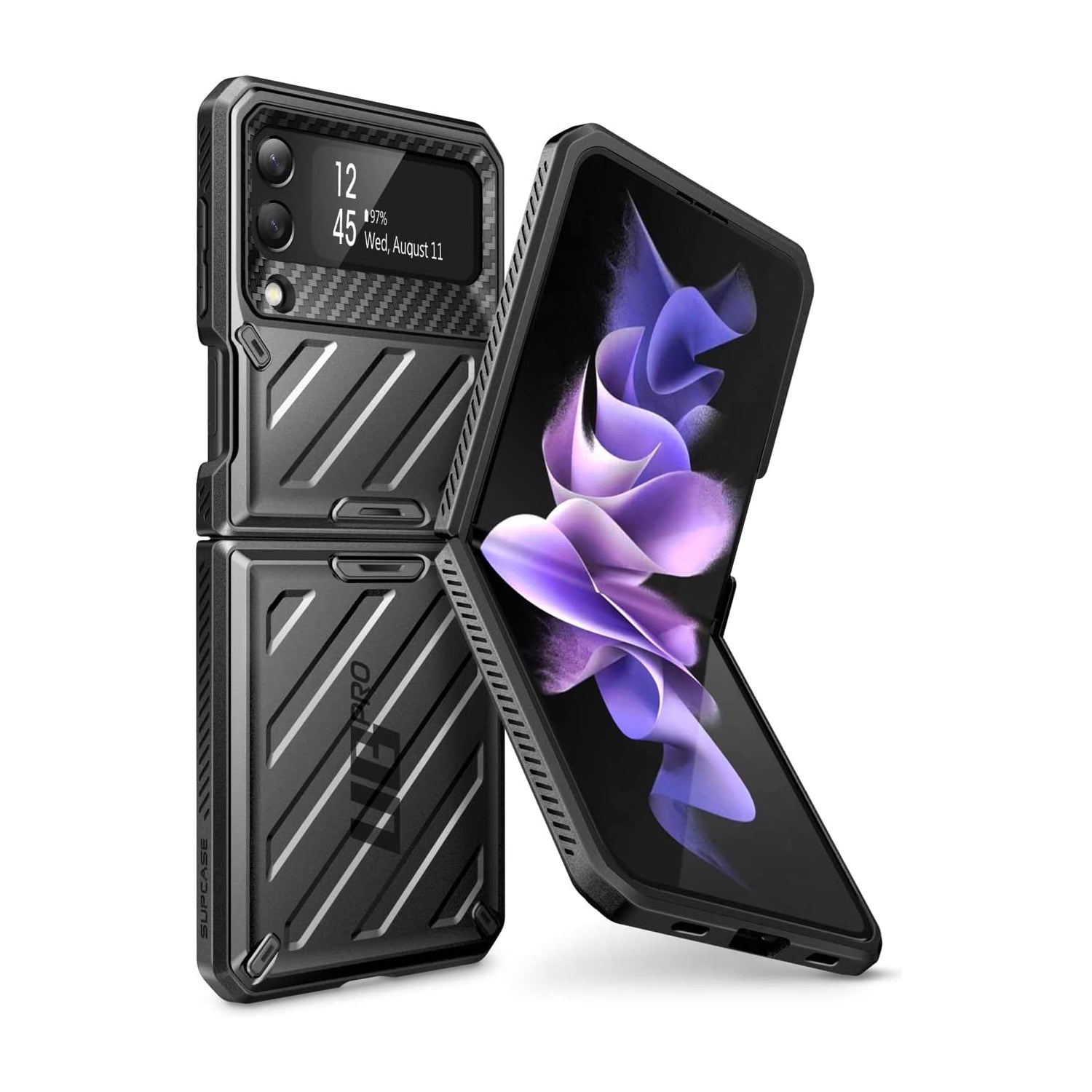 SUPCASE Galaxy Z Flip 3 Unicorn Beetle PRO Rugged Case with Belt Clip-Black