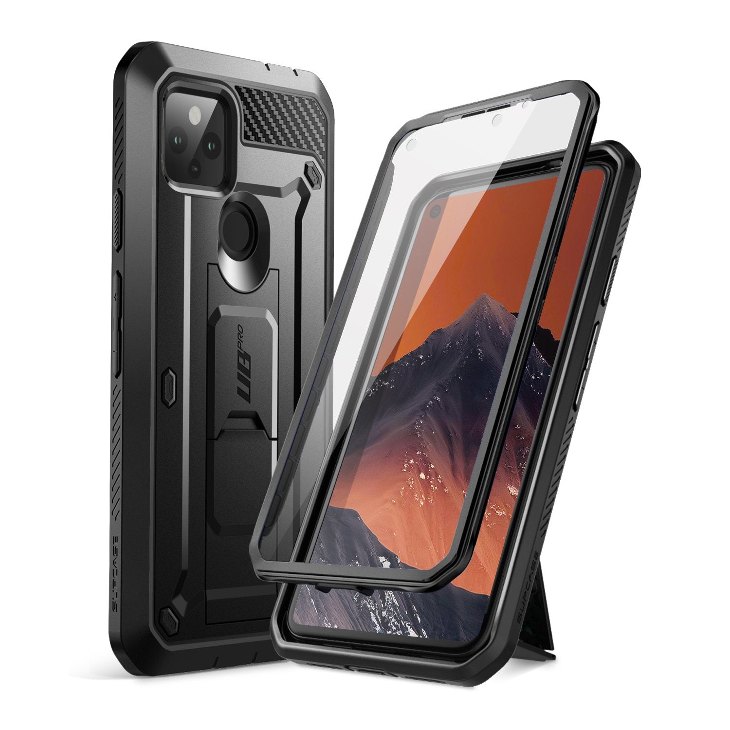 SUPCASE Google Pixel 5a 5G (2021) Unicorn Beetle PRO Rugged Holster Case-Black