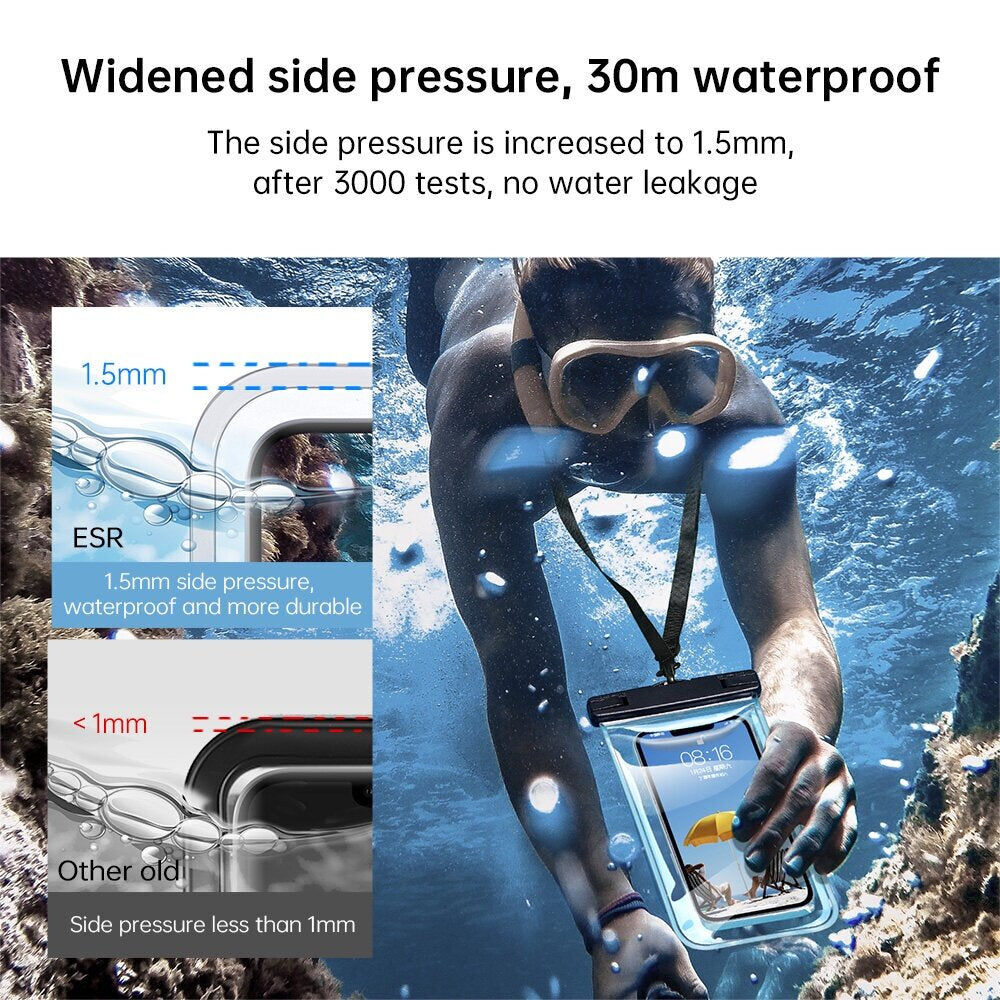 ESR Waterproof Phone Bag IPX8 Waterproof Phone Pouch Swim Universal Protection Water Proof Case for iPhone 13 12 11