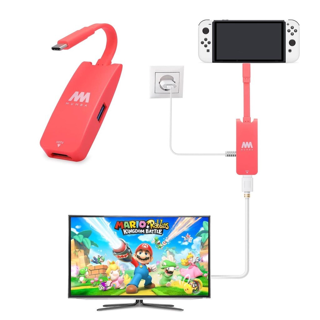 Mumba TV Dock Hub Nintendo Switch OLED & Switch 4K/1080P HDMI Portable Travel TV Docking Charging Station USB 3.0 Port