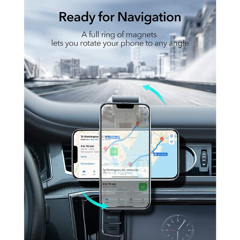 ESR HaloLock Dashboard Mount Magnetic Wireless Car Charger, Fast Charging, Compatible for iPhone 13 12 Pro Max MagSafe