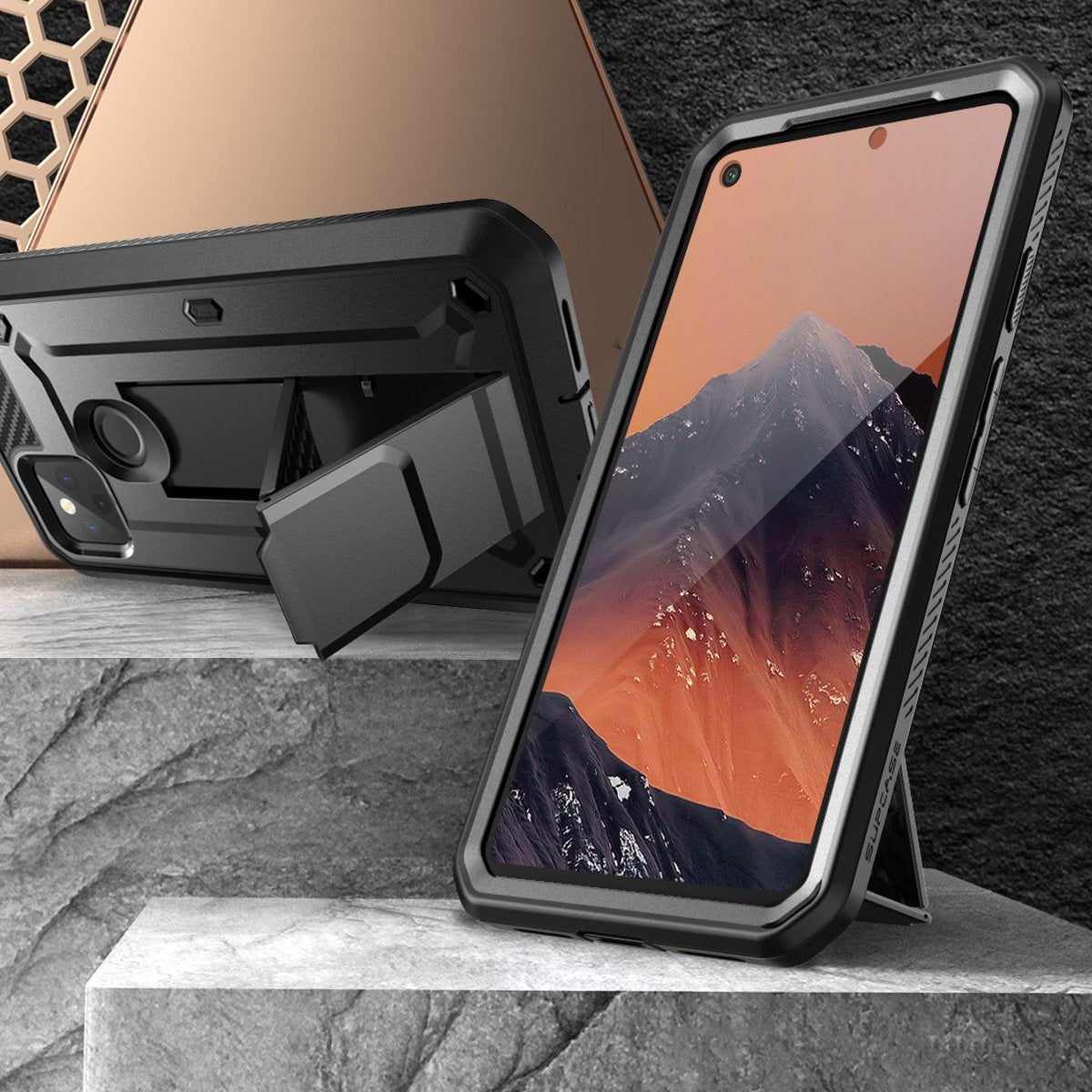 SUPCASE Google Pixel 5a 5G (2021) Unicorn Beetle PRO Sarung Lasak Sarung-Hitam