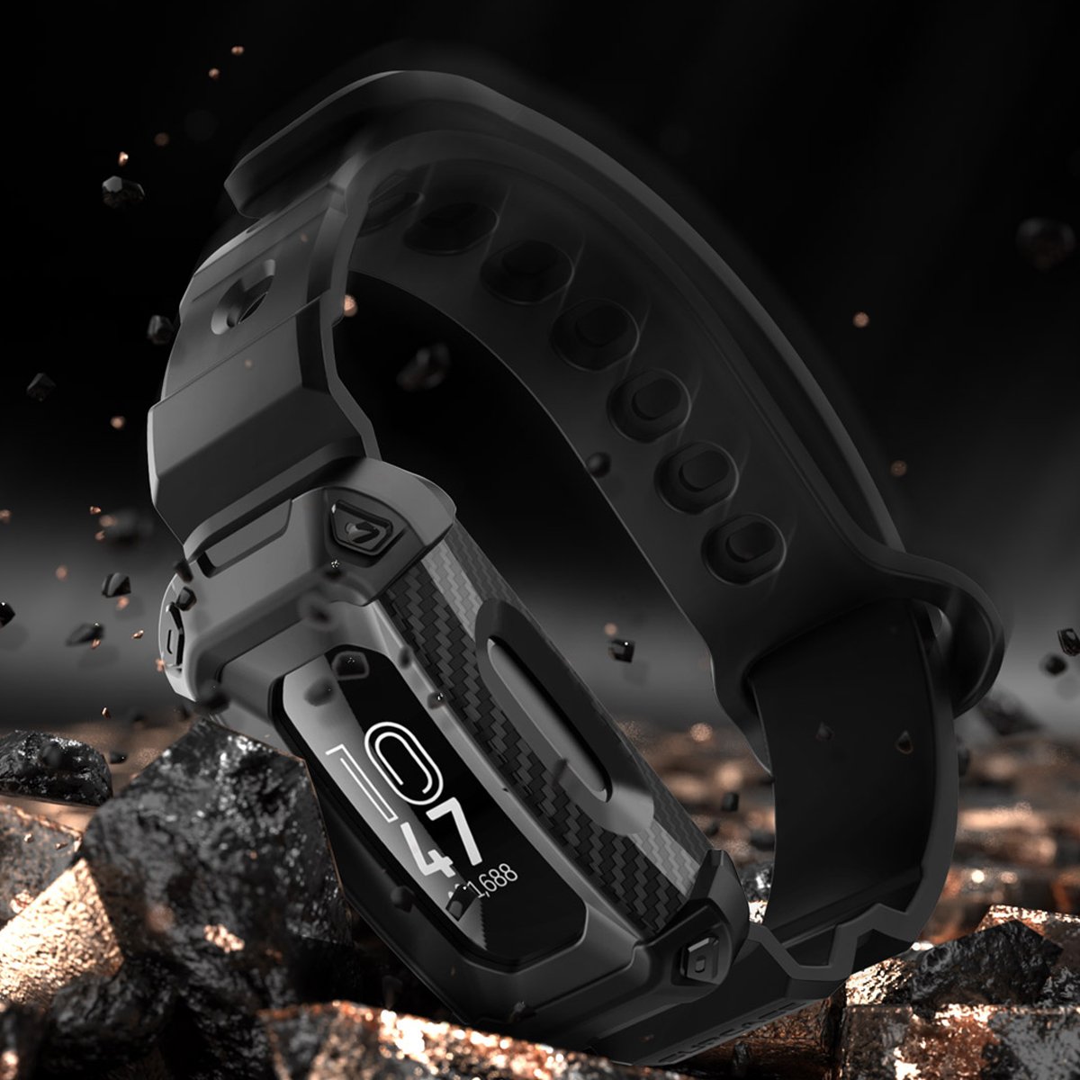 SUPCASE Fitbit Inspire 2 / Inspire Unicorn Beetle Pro Wristband Case-Black