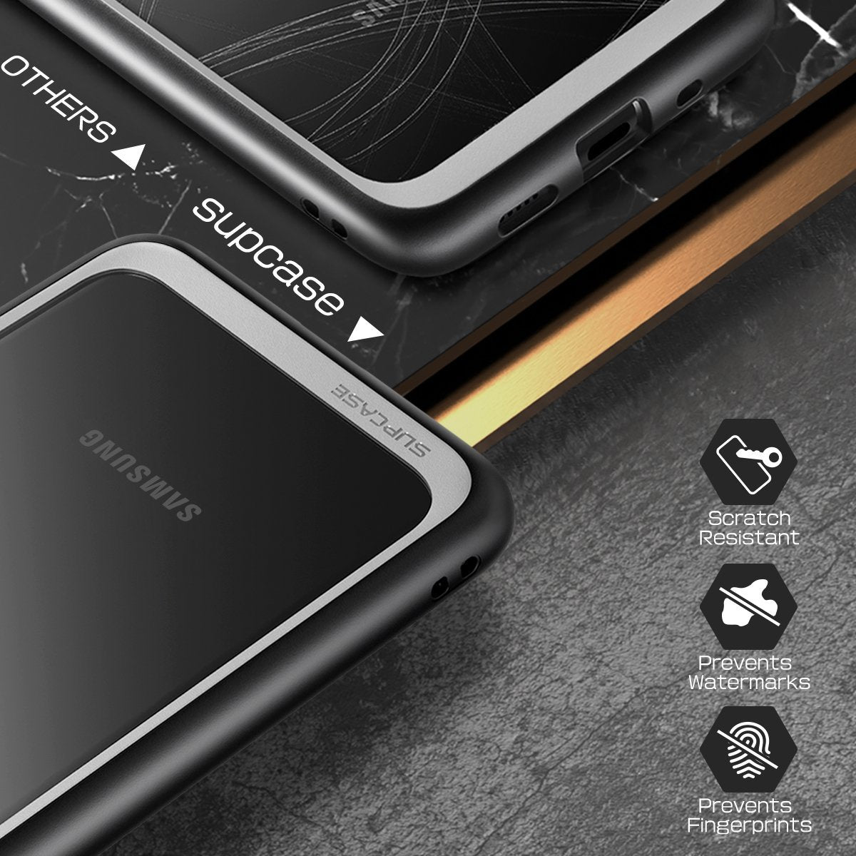 SUPCASE Galaxy S20 Ultra / Plus Unicorn Beetle Style Slim Clear Case-Black