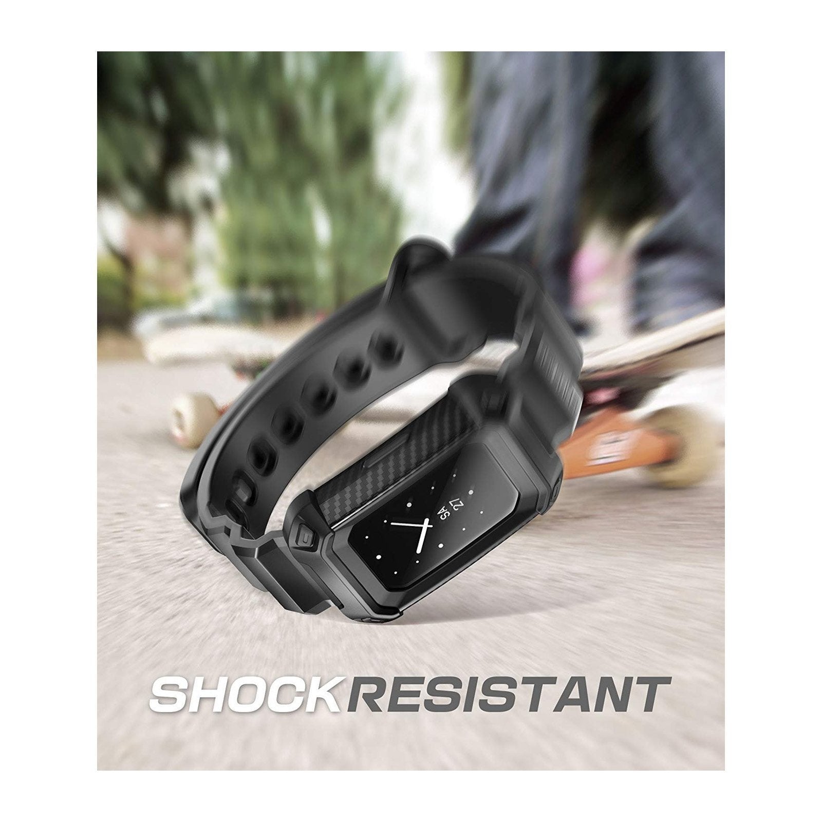 SUPCASE Fitbit Charge 3 Unicorn Beetle Pro Rugged Shockproof Wristband Case - Black