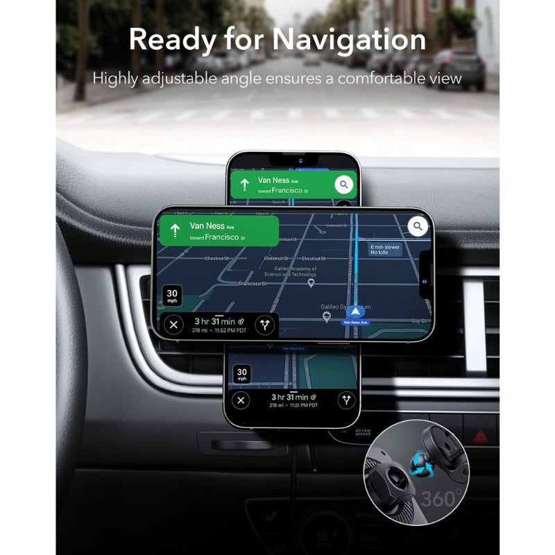 ESR HaloLock™ Magnetic Wireless Car Charger Mount for iPhone 13 12 Pro Max Mini (Supports MagSafe)