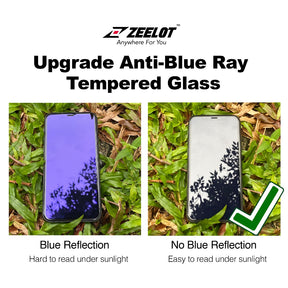 ZEELOT PureGlass iPhone12/Pro/ProMax Anti-Blue Ray, 2X Strengthen 2.5D Curved Edge, Scratch & Impact Resistance, Corning