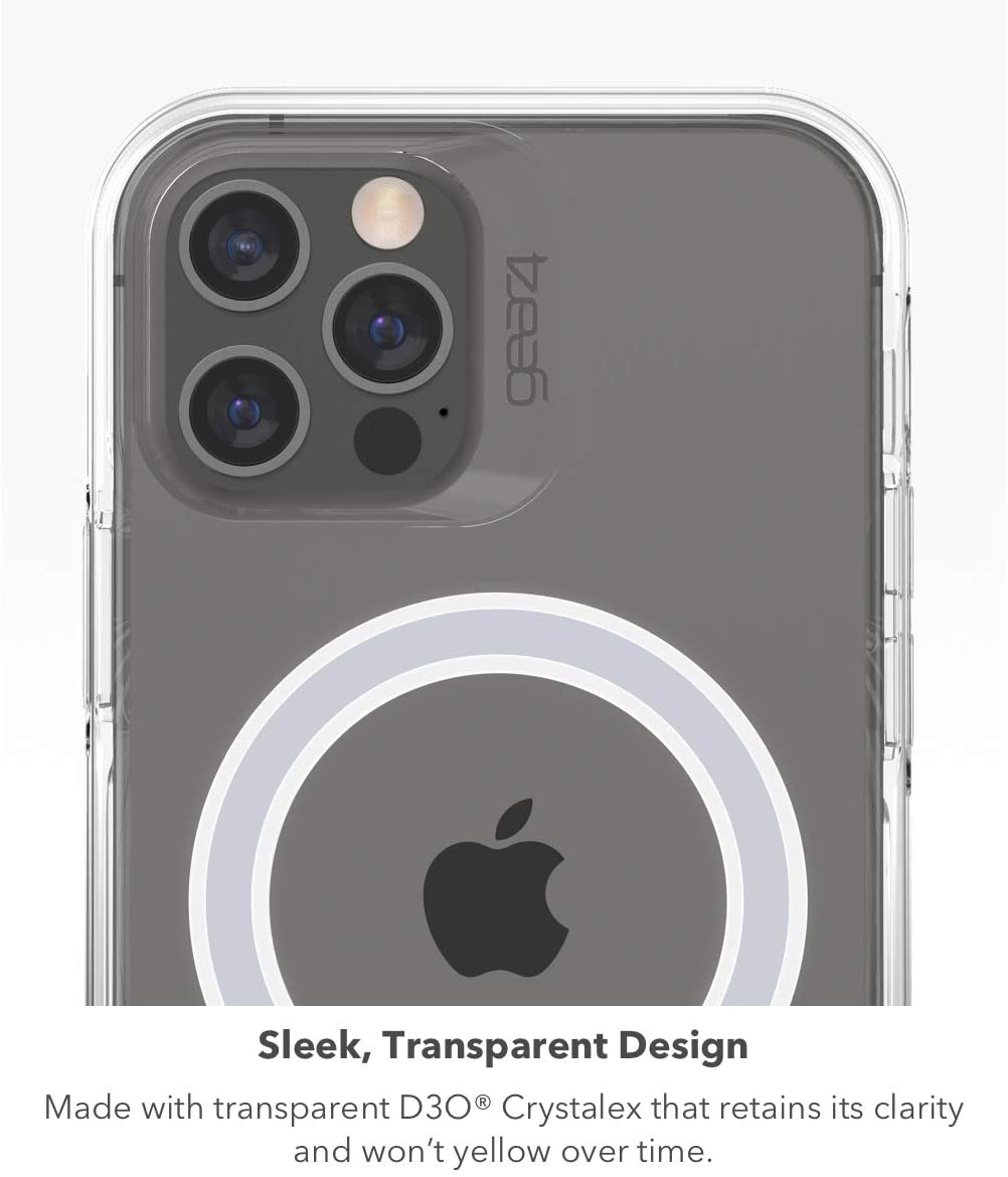 Gear4 Crystal Palace Snap MagSafe iPhone 12 / Pro / Pro Max Perlindungan Impak dengan Sarung Jelas MagSafe Crystal