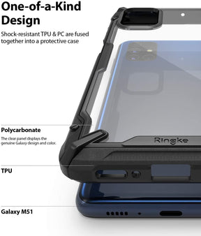 Ringke Fusion-X Galaxy M51 Military Drop Tested Ergonomic Transparent PC TPU Bumper Impact Resistant Protection Back Case Cover