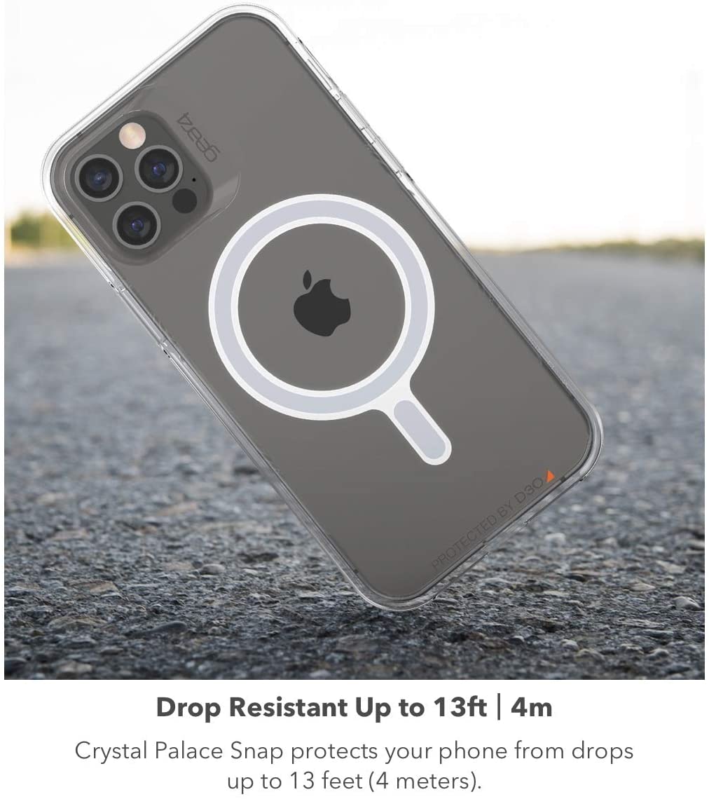 Gear4 Crystal Palace Snap MagSafe iPhone 12 / Pro / Pro Max Perlindungan Impak dengan Sarung Jelas MagSafe Crystal