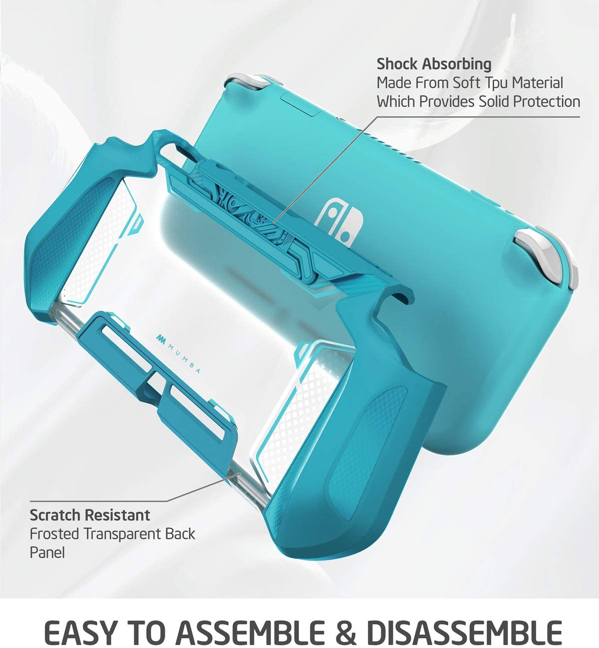Mumba Grip Case for Nintendo Switch Lite [Blade Series] TPU Protective Portable Cover Accessories Compatible with Switch Lite Console 2019 Release