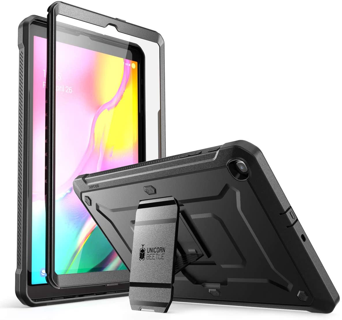 SUPCASE Unicorn Beetle Pro Galaxy Tab A 10.1 (2019), Full-Body Rugged Heavy Duty Protective Tablet Case with Built-in Screen Protector (Black)