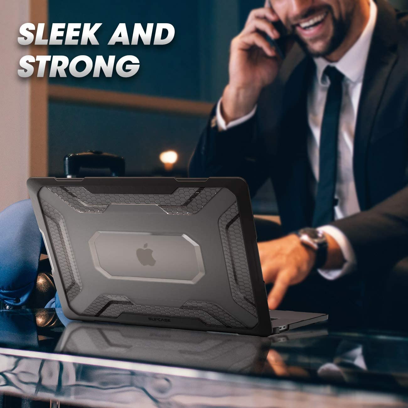 SUPCASE Unicorn Beetle MacBook Pro 16 inch A2141 (2019 Release), Slim Rubberized TPU Bumper Cover with Touch Bar and Touch ID (Black)