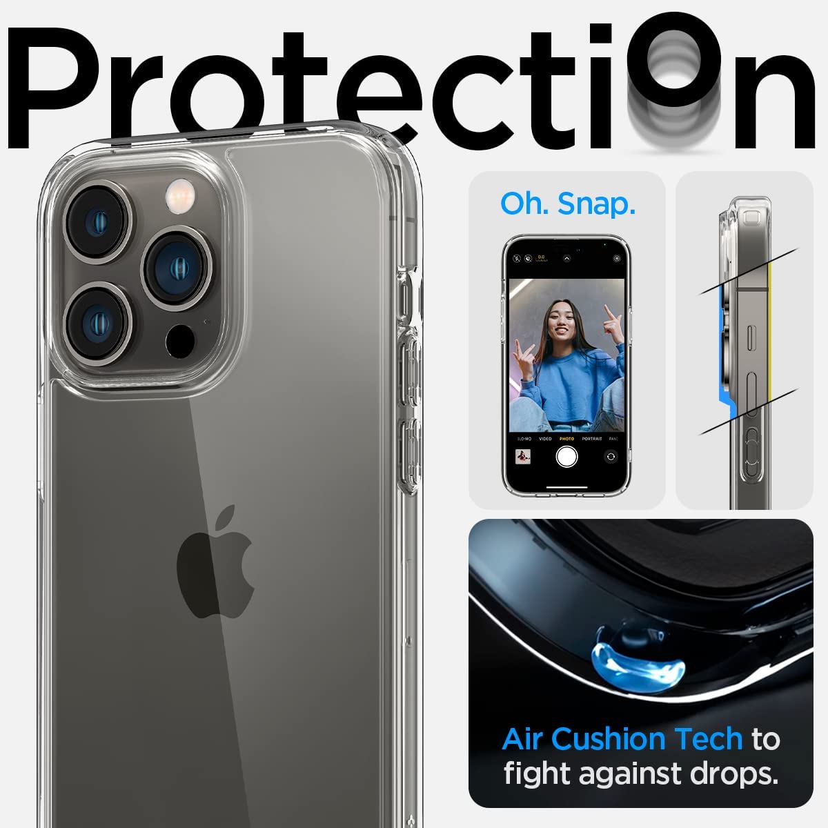 Spigen Ultra Hybrid [Anti-Yellowing Technology] Designed for iPhone 14 Pro / Pro Max Case (2022) - Crystal Clear