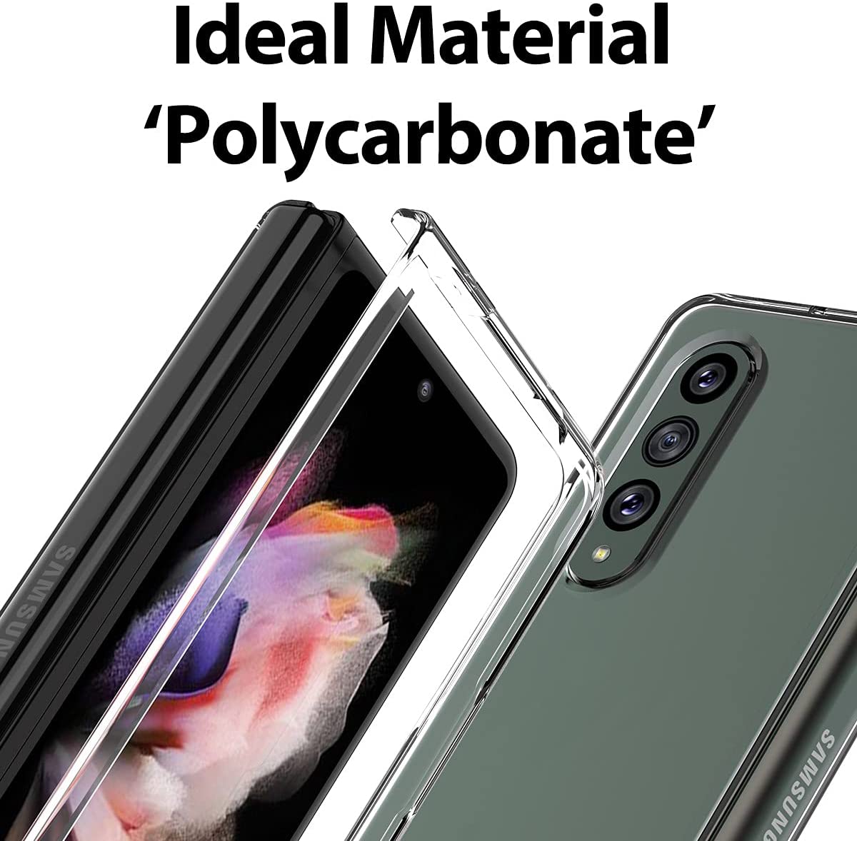 Araree NUKIN Thin Cover Samsung Galaxy Z Fold 3 5G(2021) Sturdy Hard PC Scratchproof Lightweight Full Protective Case - Clear