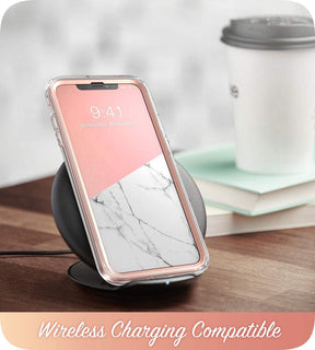 i-Blason Cosmo iPhone XS Max / XS / XR Full-Body Bumper Case with Built-in Screen Protector (Marble)