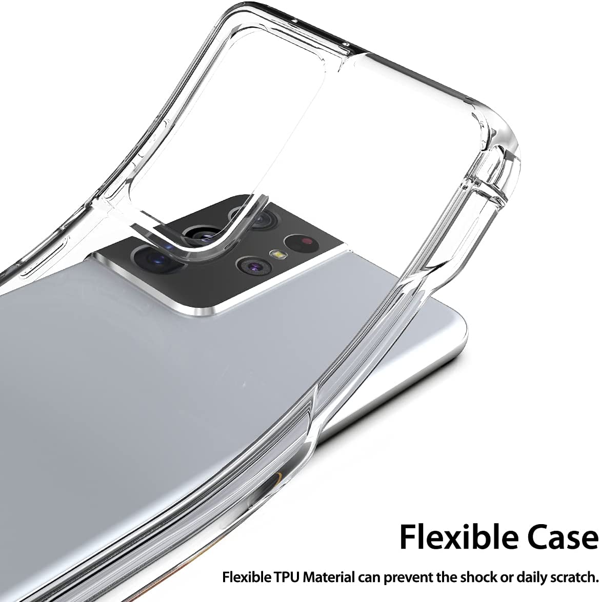 Araree FLEXIELD Pen Holder Samsung Galaxy S21 Ultra Clear Transparent Flexible Cover Flexible Full Protective Case