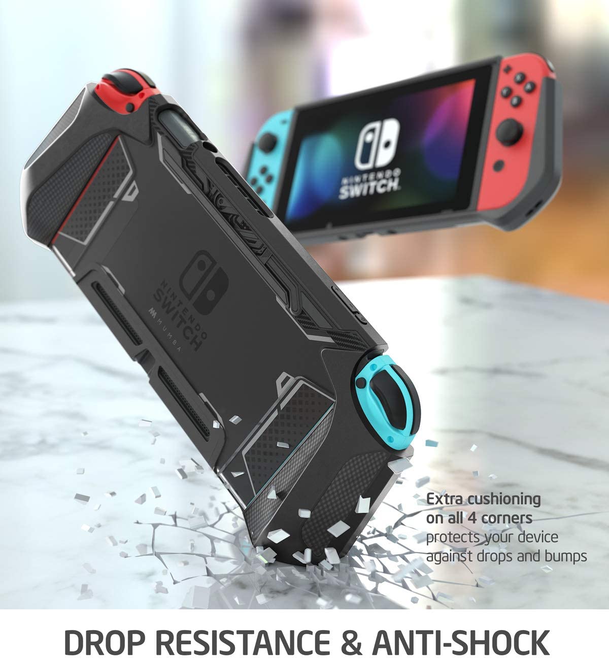 Mumba Case for Nintendo Switch OLED 2021, [Thunderbolt Series] Protective  Clear Cover with TPU Grip Compatible with Nintendo New Switch OLED Inch Co