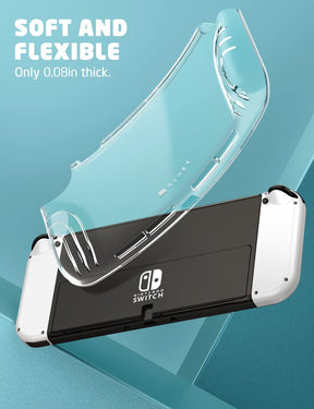 Mumba Case for Nintendo Switch OLED 2021, [Thunderbolt Series] Clear Cover with Nintendo New Switch OLED Console, Joy-Con Controller
